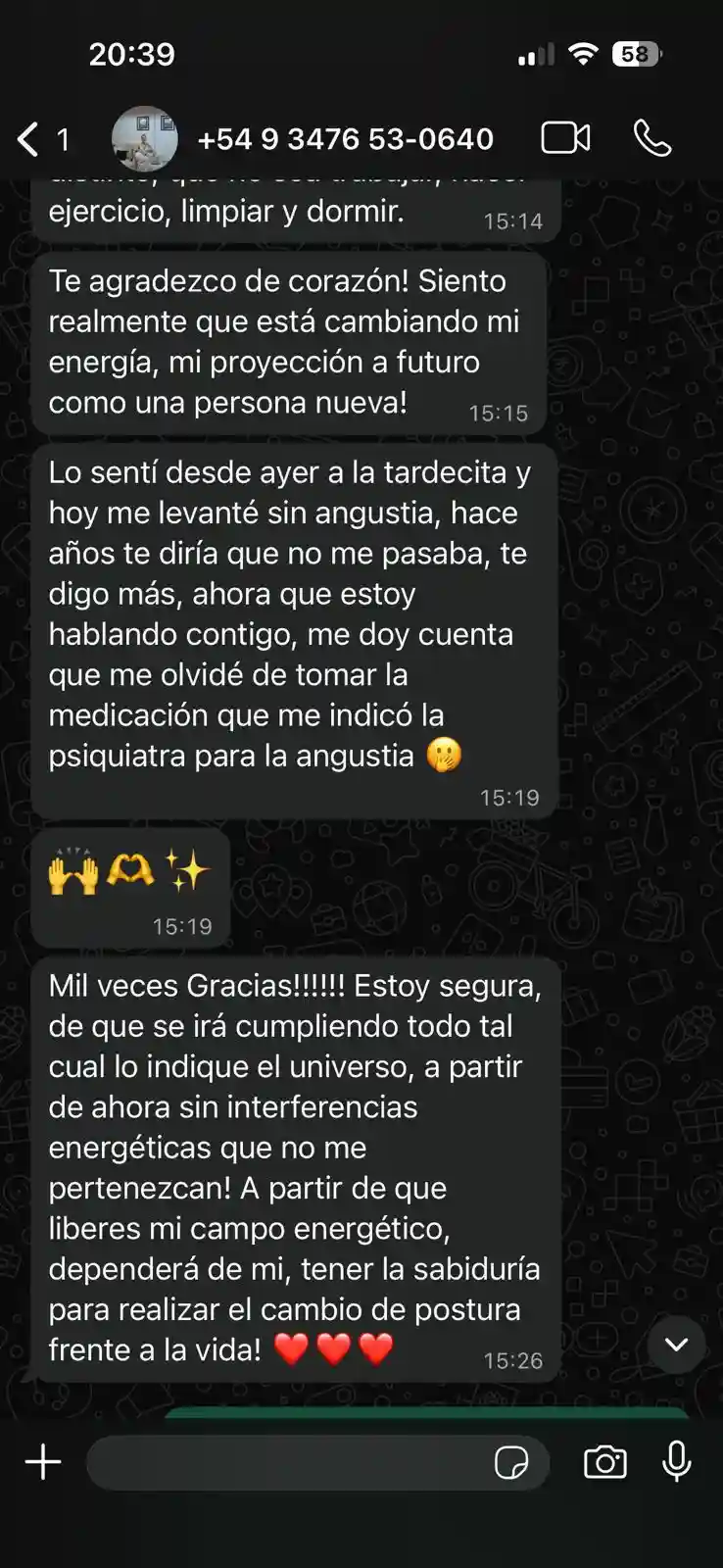 Testimonio de WhatsApp 1